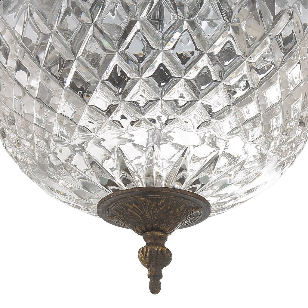 Crystorama 2 Light Crystal Flush Mount - 10W x 8H x 10D