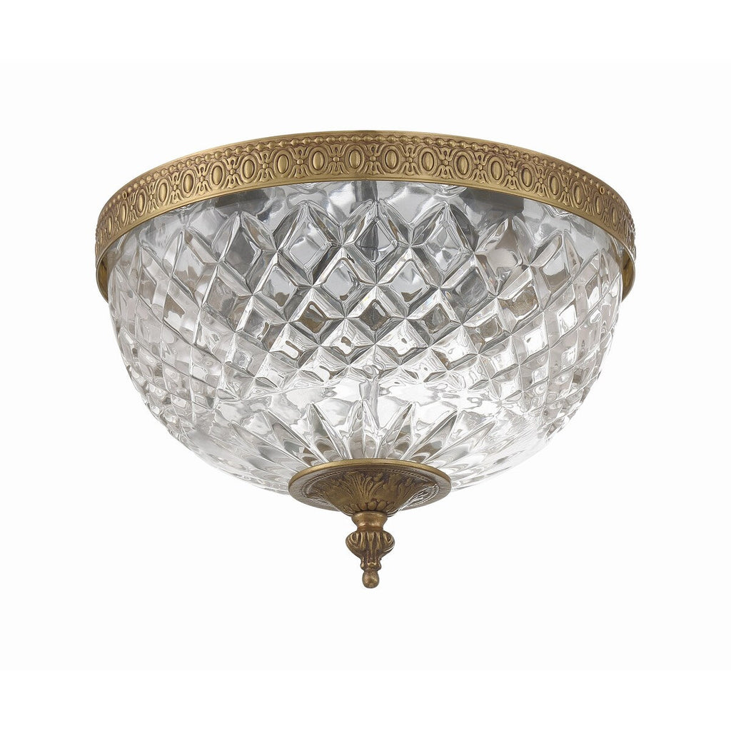 Crystorama 2 Light Crystal Flush Mount - 10W x 8H x 10D
