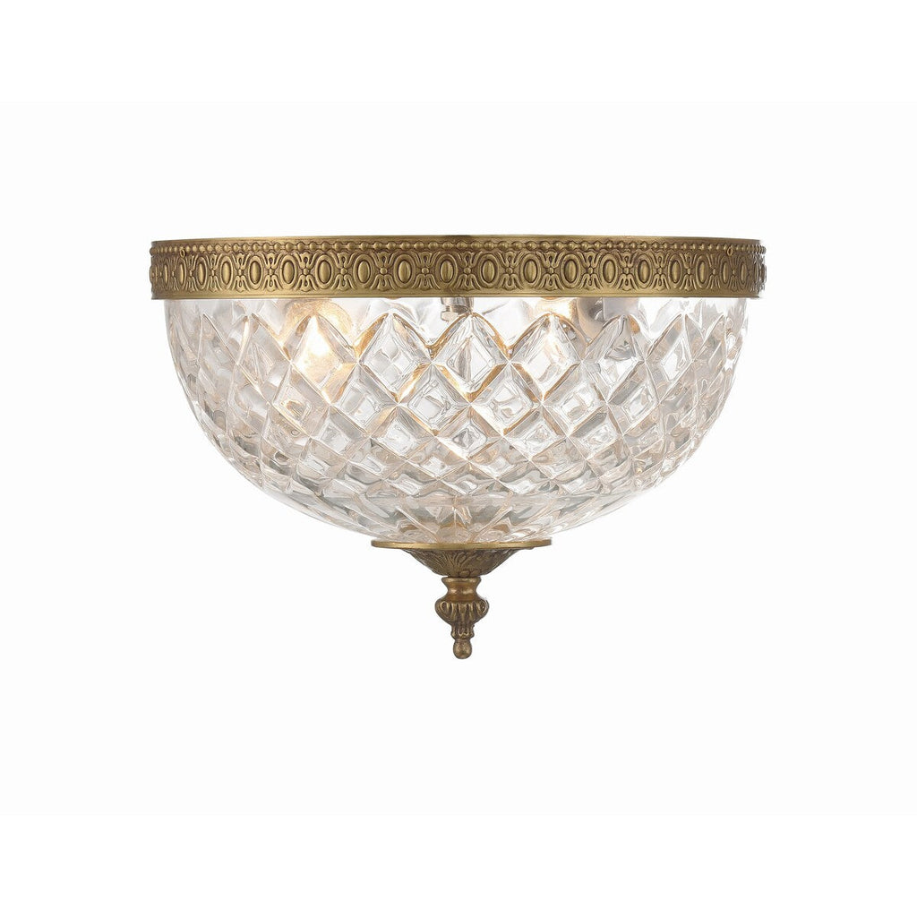 Crystorama 2 Light Crystal Flush Mount - 10W x 8H x 10D