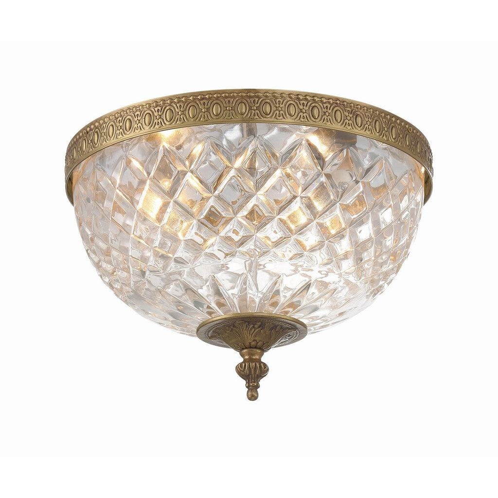 Crystorama 2 Light Crystal Flush Mount - 10W x 8H x 10D