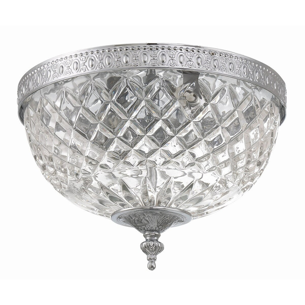 Crystorama 2 Light Crystal Flush Mount - 10W x 8H x 10D