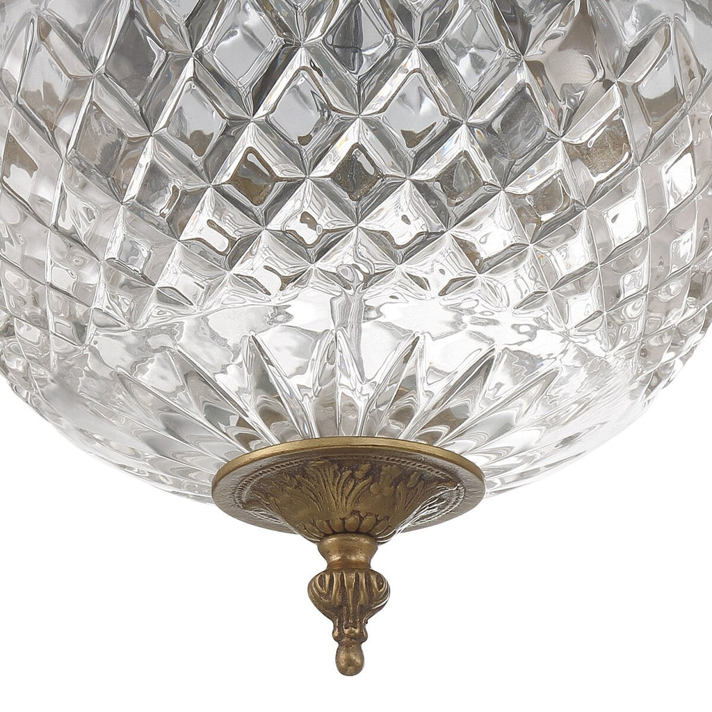 Crystorama 2 Light Crystal Flush Mount - 10W x 8H x 10D