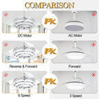 Cusp Barn 42 Retractable Ceiling Fan with Lights and Remote DIY Shape Fandelier Modern Silent DC Motor LED Ceiling Light
