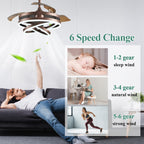 Cusp Barn 42 Retractable Ceiling Fan with Lights and Remote DIY Shape Fandelier Modern Silent DC Motor LED Ceiling Light