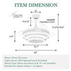 Cusp Barn 42 Retractable Ceiling Fan with Lights and Remote DIY Shape Fandelier Modern Silent DC Motor LED Ceiling Light