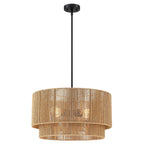 Cynthia 4-Light Natural Rattan Drum Chandelier Light - 22''W