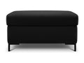 Meublori - Ottoman with storage compartment in black velvet - 87x72x46cm