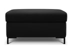 Meublori - Ottoman with storage compartment in black velvet - 87x72x46cm