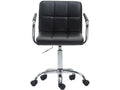 Office chair - Faux leather / Chrome metal - Black - Meublori V2