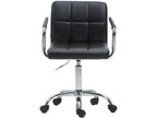 Office chair - Faux leather / Chrome metal - Black - Meublori V2
