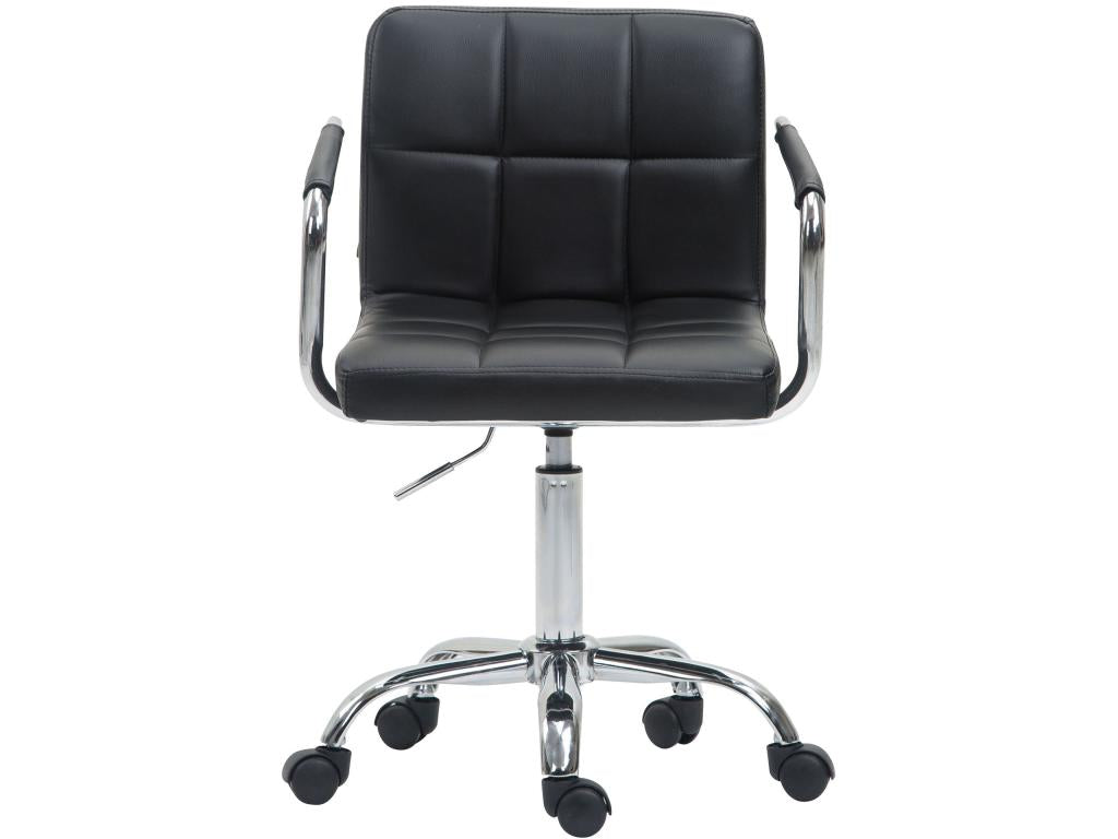 Office chair - Faux leather / Chrome metal - Black - Meublori V2