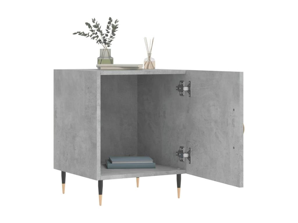 2-piece bedside tables, concrete grey, 40x40x50 cm, engineered wood