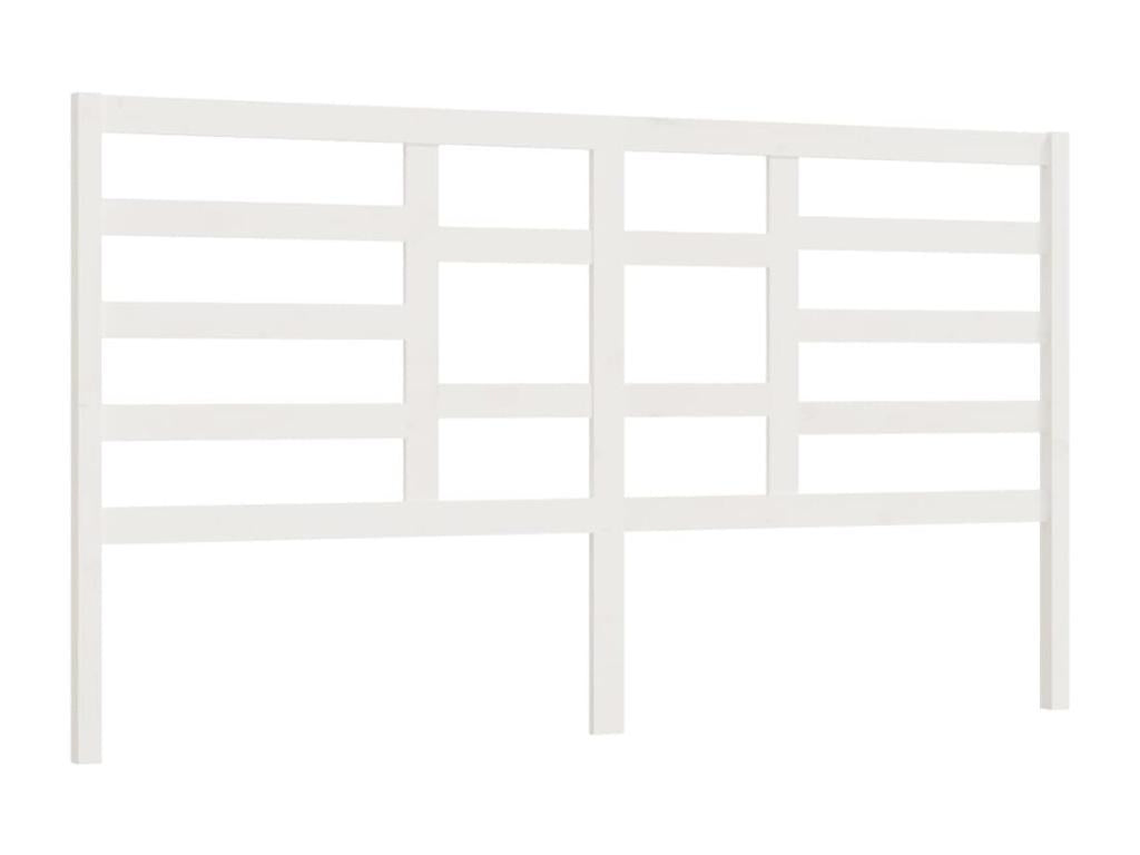 White headboard 206x4x104 cm Solid pine wood