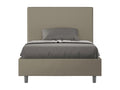 Single bed without slatted base, upholstered, 120x190 cm, cappuccino faux leather, Meublori