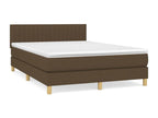Upholstered bed base with mattress, dark brown, 140x200 cm