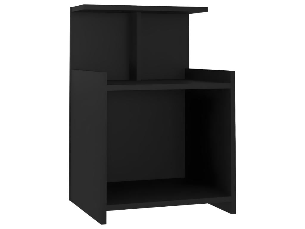 2-piece bedside tables, black, 40x35x60 cm, chipboard