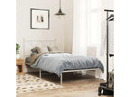 Metal bed frame without mattress, with white headboard, 90x200cm