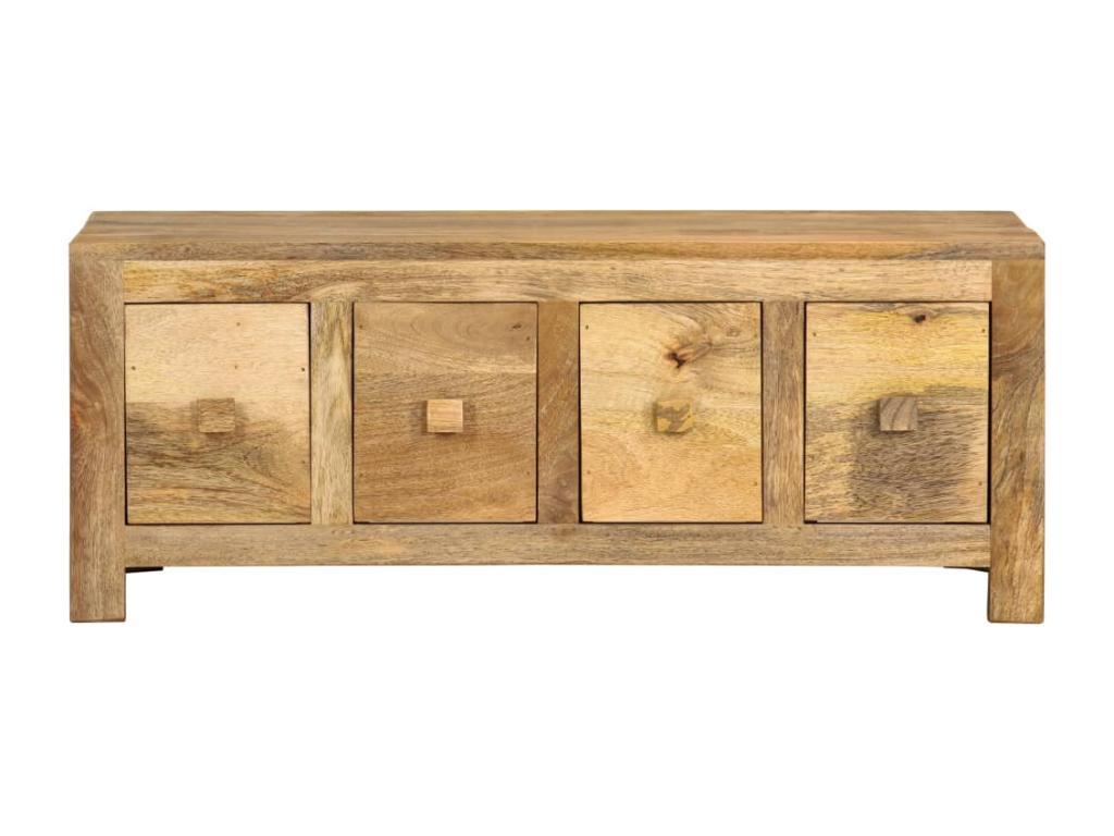 Coffee table with 4 drawers, 90x50x35 cm, solid mango wood