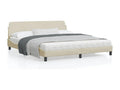 Bed frame with headboard, cream, 180x200 cm, fabric, DUCK85504