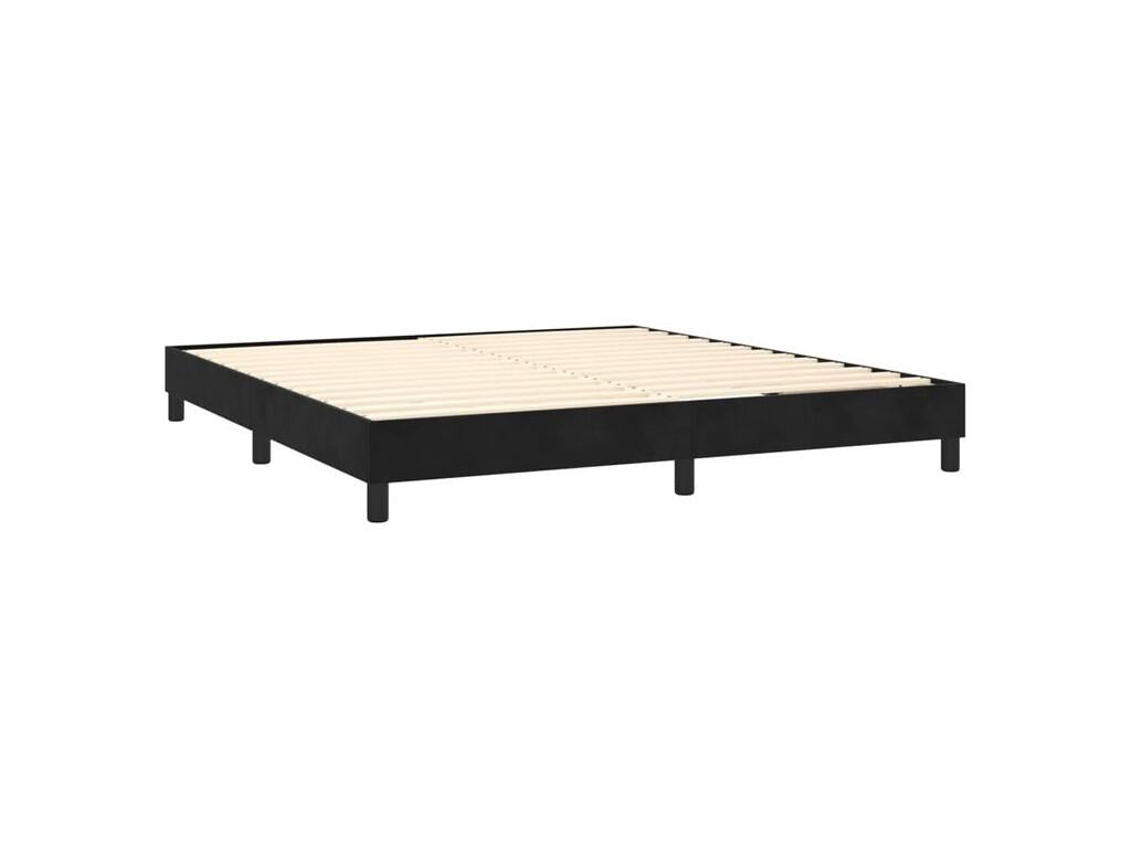 Meublori bed base with black velvet mattress 180x200