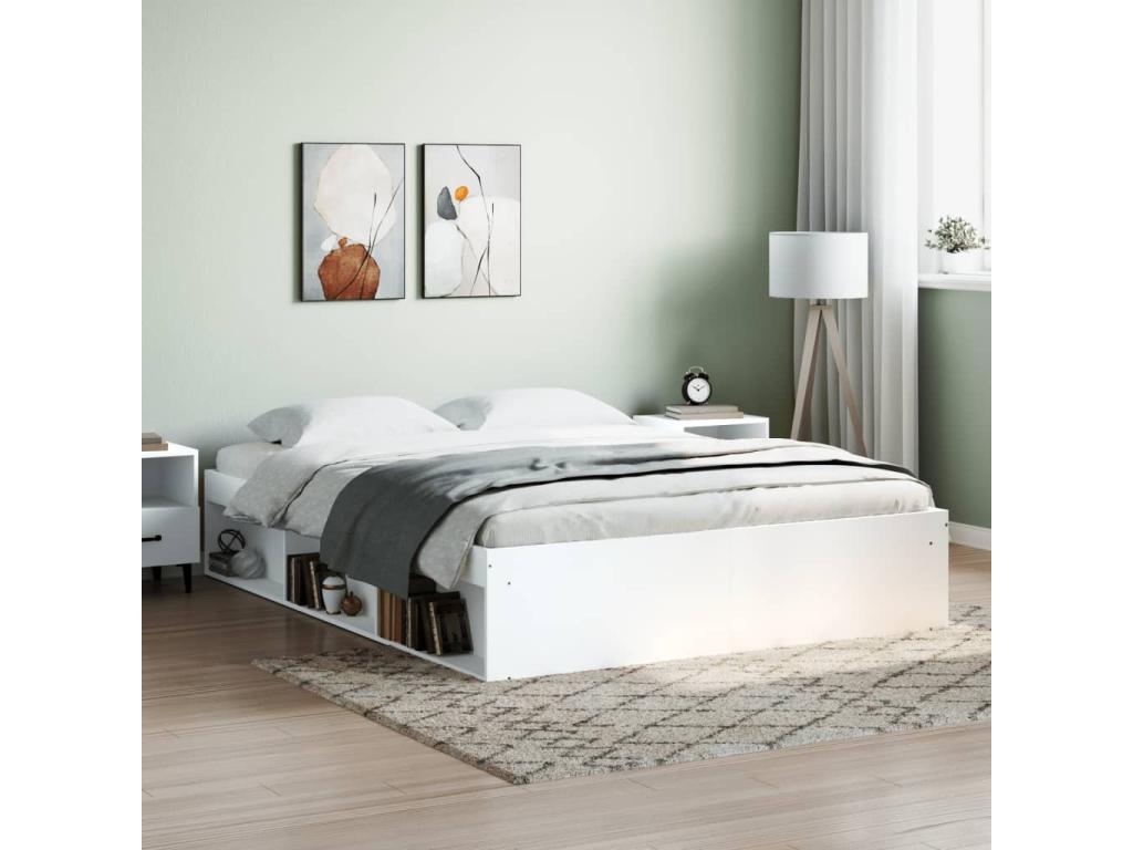 White bed frame 150x200 cm extra large