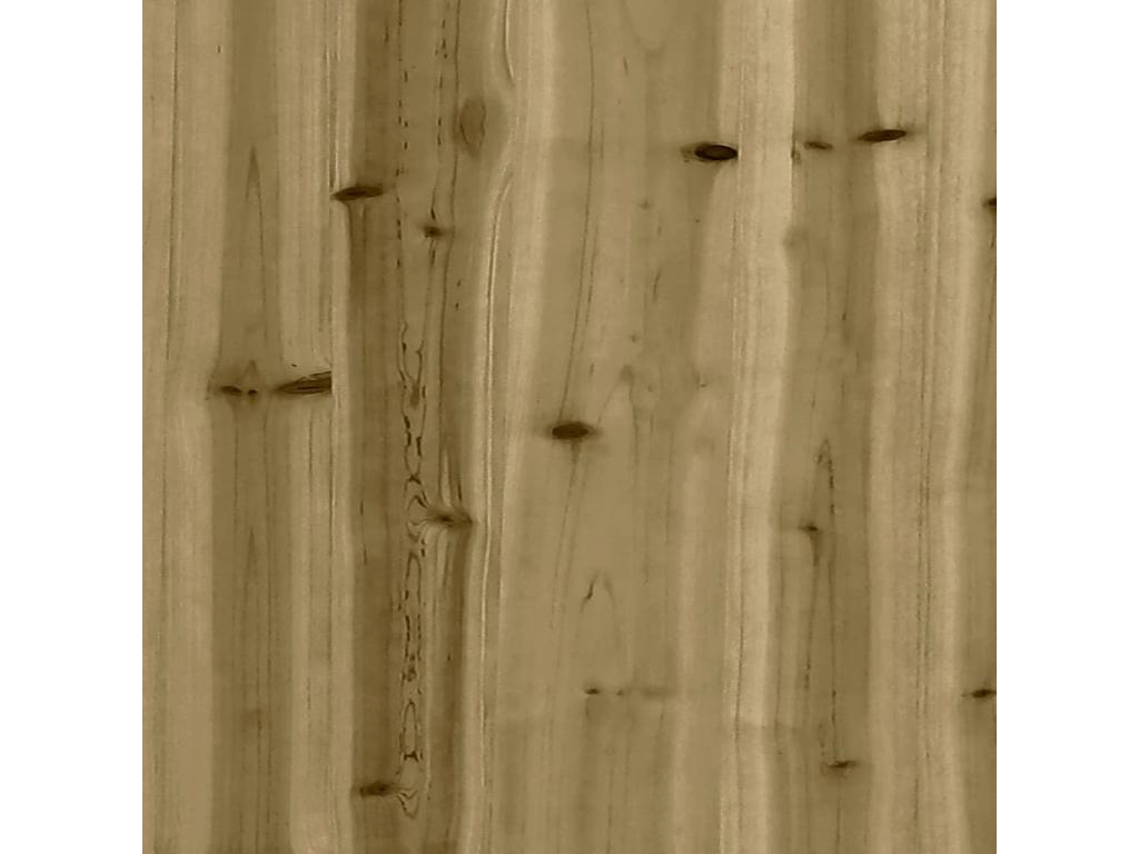 Raised garden bed with a designer fence made of impregnated pine wood