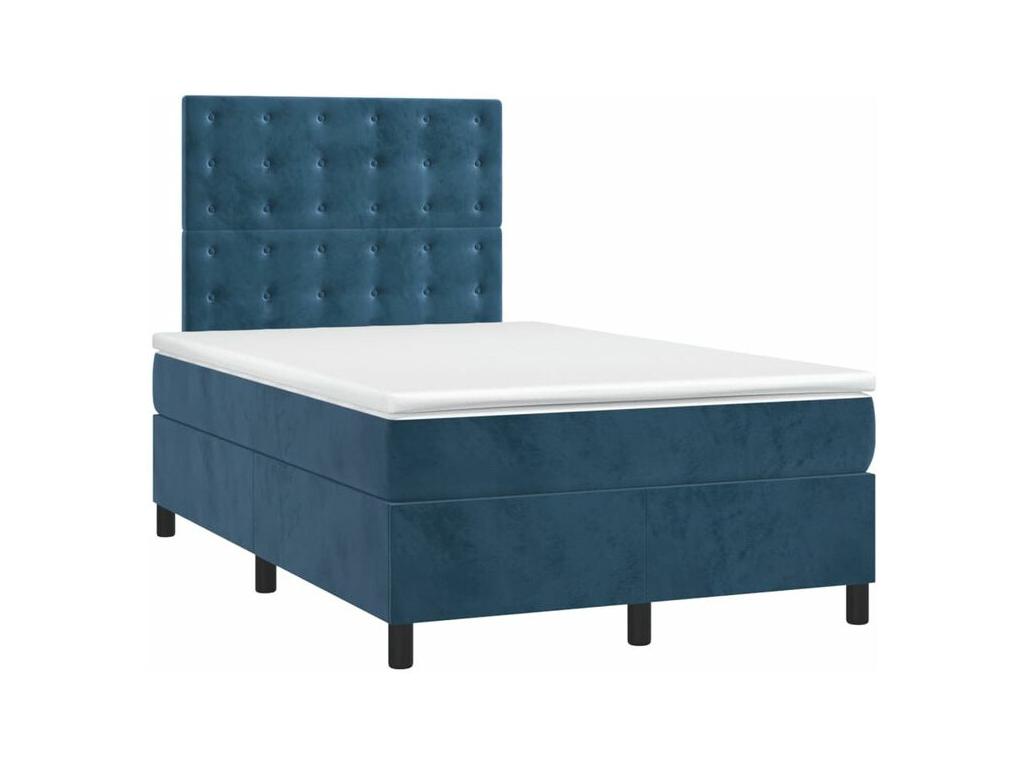 Meublori bed base with mattress and dark blue LED 120x200