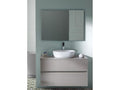 Bathroom vanity unit in Meublori color with countertop ceramic mirror basin - Length 100 x Depth 46 x Height 56 ​​cm