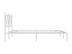 Metal bed frame with white headboard, 150x200 cm