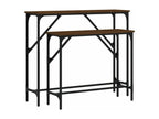 2-piece console tables in brown oak and engineered wood
