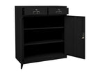 Black office cabinet 90x40x102 cm Steel