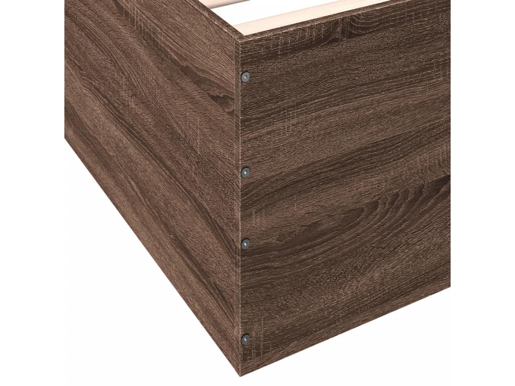 Bed frame without mattress, brown oak, 75x190 cm