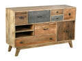 Mango wood and metal chest of drawers, Meublori, 120x35x76 cm