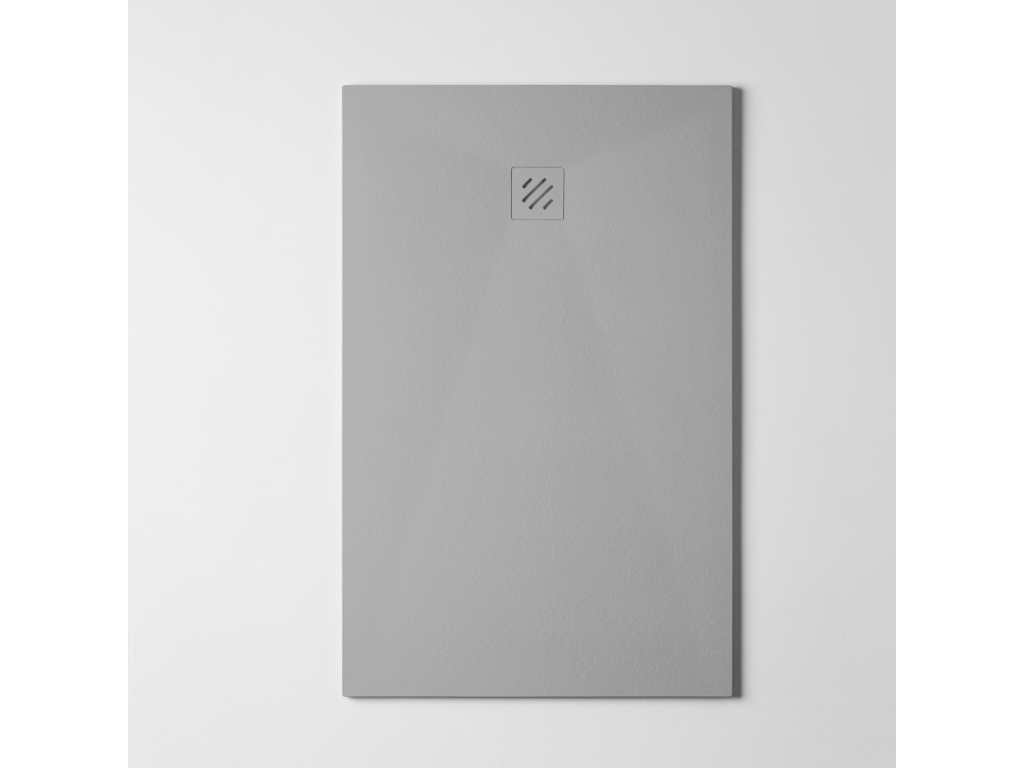 Meublori Extra-Flat Shower Tray - Meublori Texture in Grey Polyester - L90 x W90 x H2.6 cm - Meublori