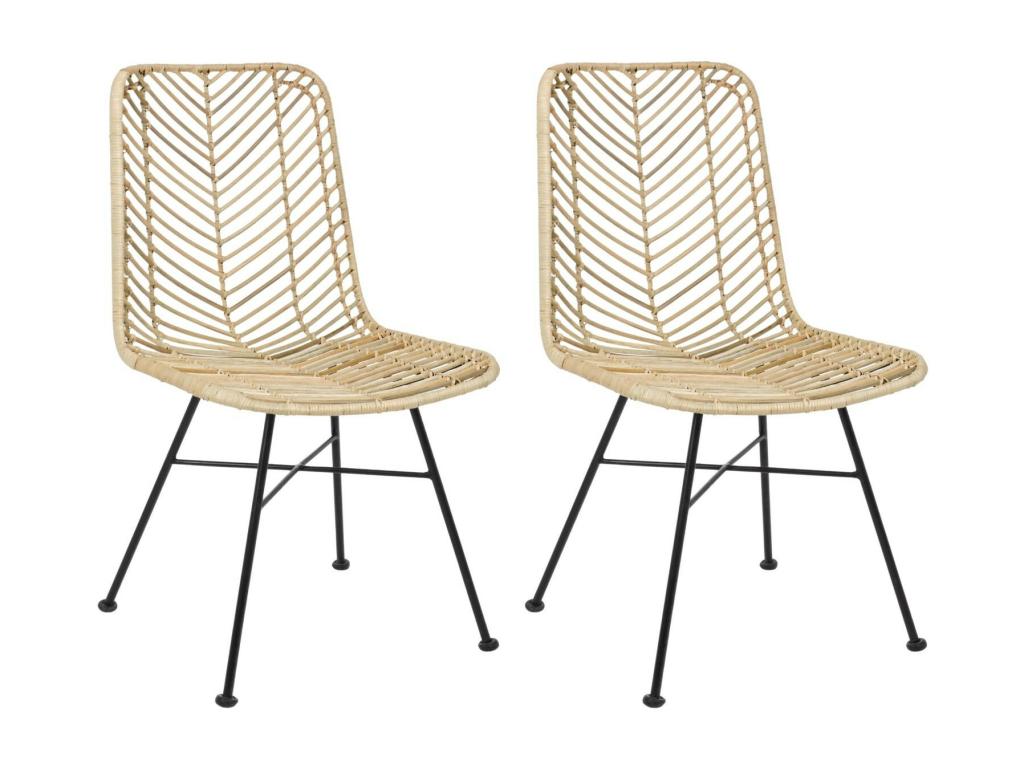 Rattan Chairs, Set of 2 - Meublori