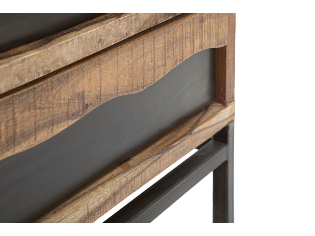 Brown wooden chest of drawers with 3 drawers, 88x45x80 cm