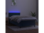 Meublori bed base with mattress and dark blue LED light 80x200cm