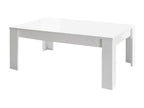 Meublori - Living Room Set Coffee Table TV Stand Shelf White Matte Finish