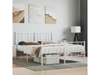 Metal bed frame with white headboard/footboard 140x190cm