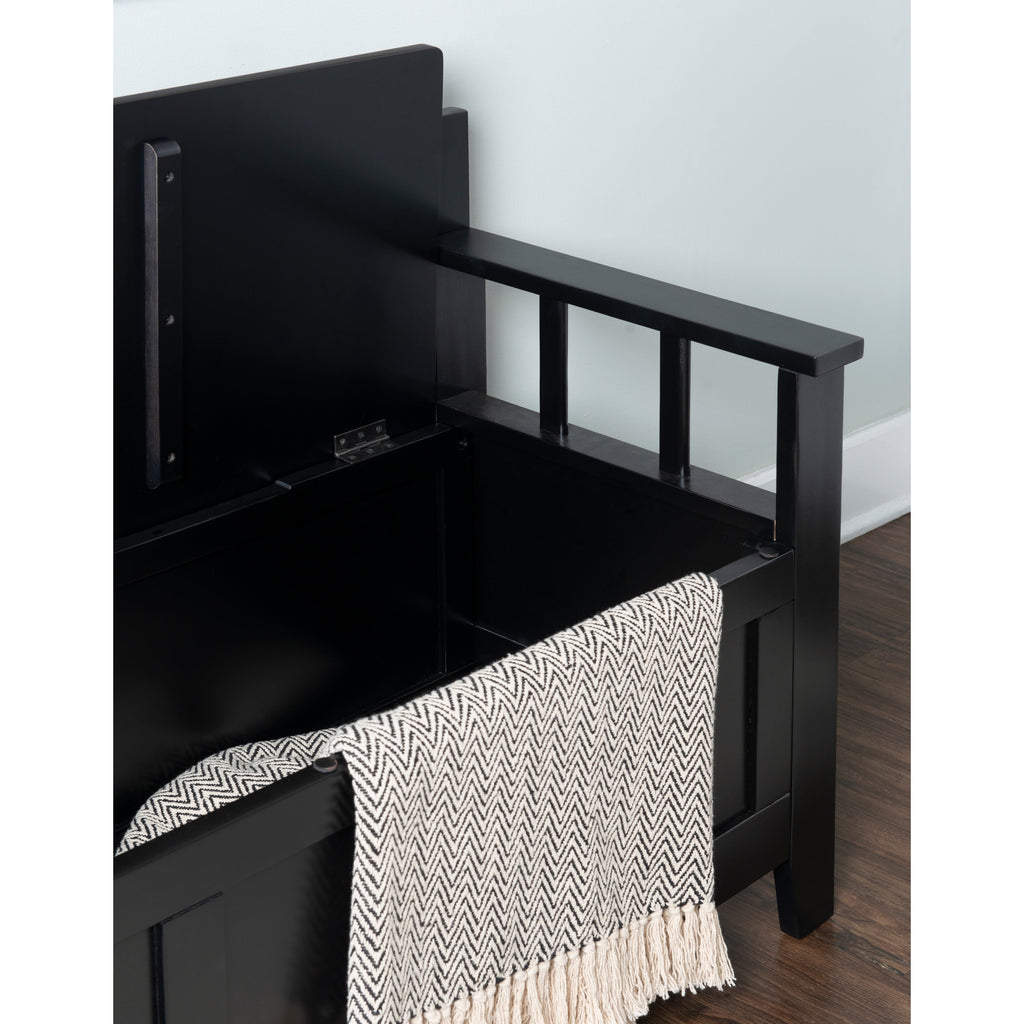 Dahlia Wood Flip Top Storage Entryway Bench