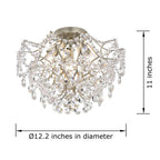 Dalia Elegant Indoor 3-light Crystal Flush Mount