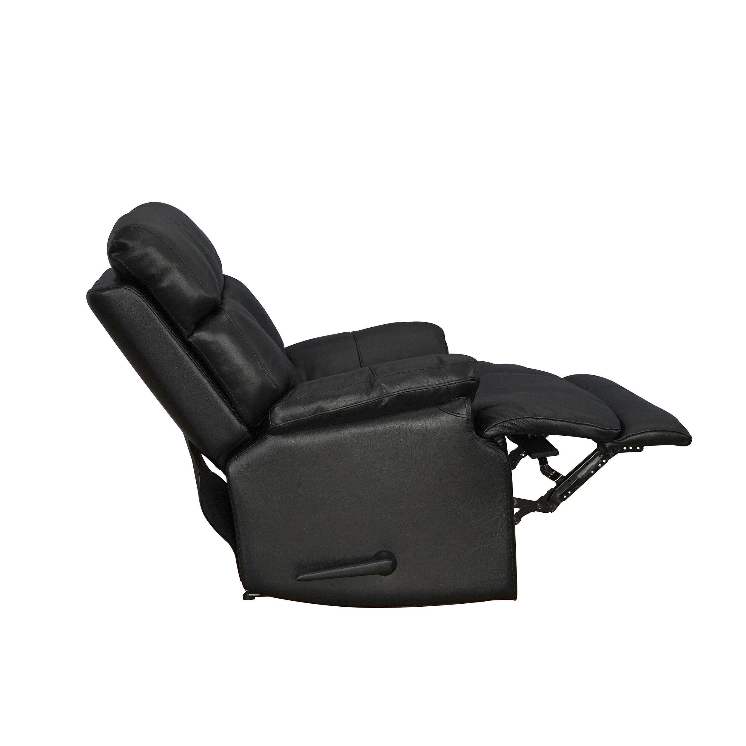 Davin Top Grain Leather Genuine leather Brown Extendable Footrest Manual Recliner