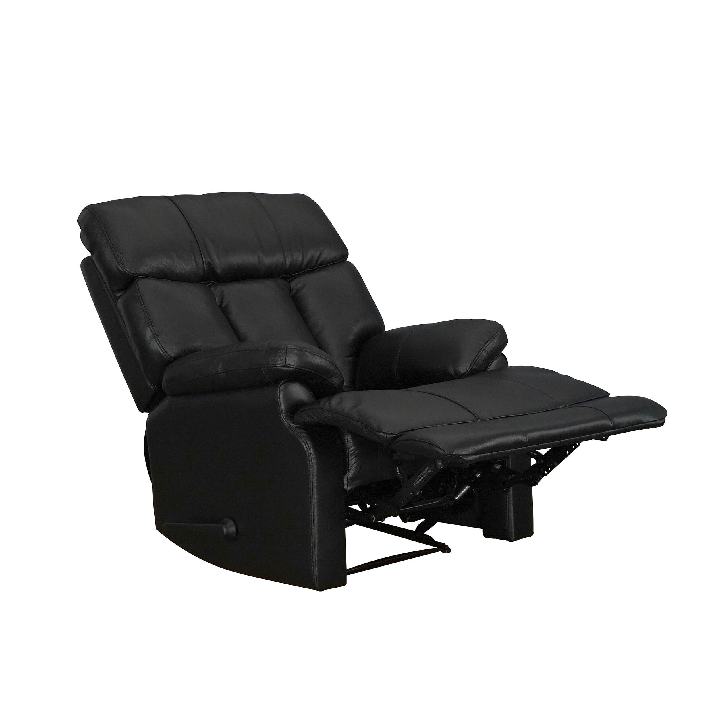 Davin Top Grain Leather Genuine leather Brown Extendable Footrest Manual Recliner