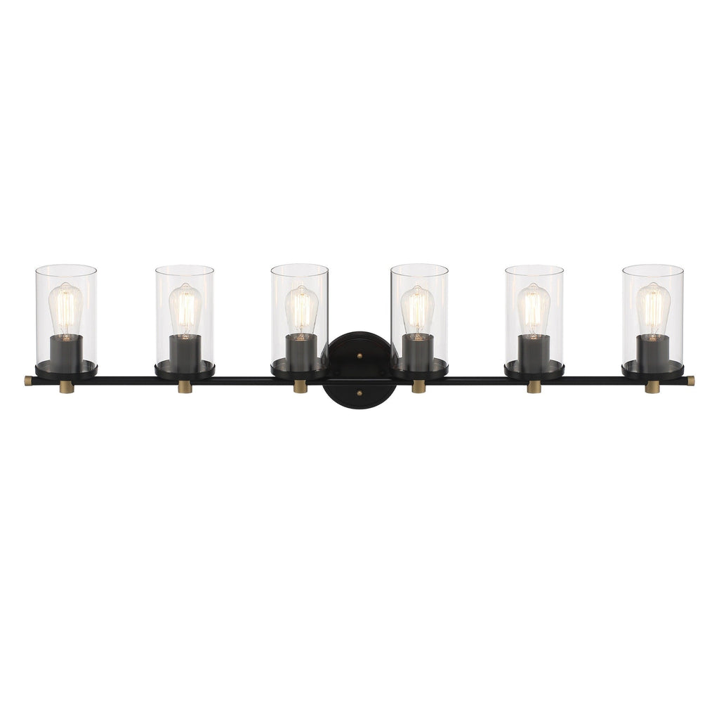 Decatur 6-light Modern Farmhouse Black/ Gold Bathroom Vanity Light with UL Certified