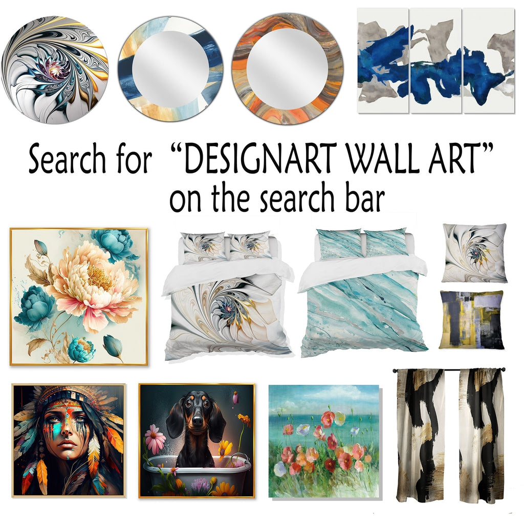 Designart Beige Botanical Impressions III Abstract Botanicals Framed Canvas Art Print