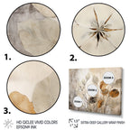 Designart Beige Botanical Impressions III Abstract Botanicals Framed Canvas Art Print