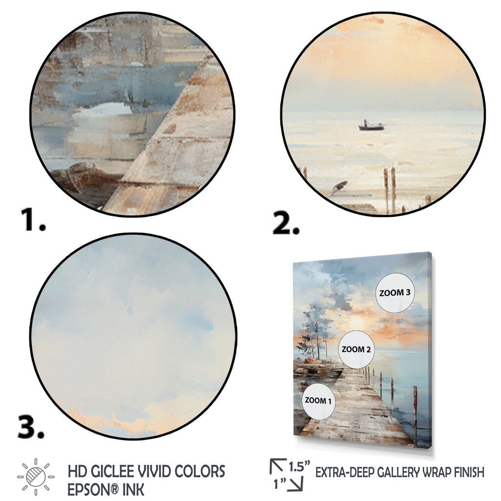 Designart Pier And Dock Seaside III Coastal Pier Wall Decor