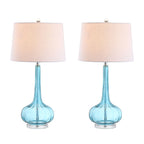 Diamante 28.5 Glass Teardrop LED Table Lamp, Pink (Set of 2) by JONATHAN Y