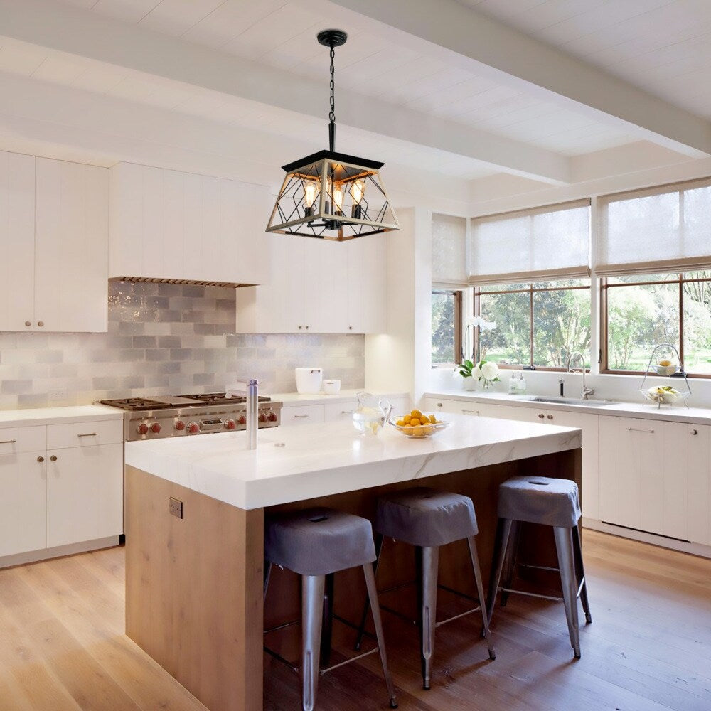 Dimmable 4-Light Farmhouse Chandeliers Light for Dining Room No Bulb