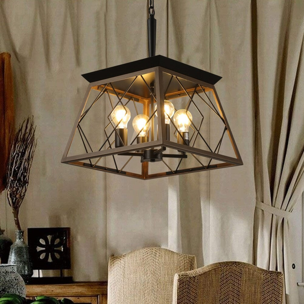 Dimmable 4-Light Farmhouse Chandeliers Light for Dining Room No Bulb